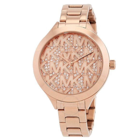 MICHAEL KORS MK4658 ROSE GOLD MK DIAL ROSE GOLD STAINLESS BRACELET WOMENS WATCH